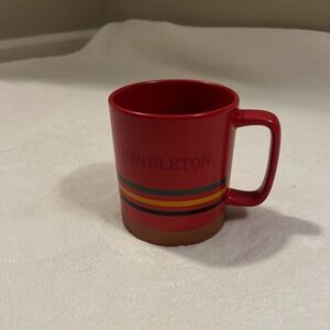 Red with Stripes Pendleton Coffee Cup Mug Pendleton Woolen Mills 18 oz